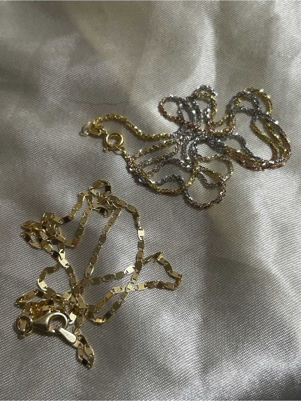 Gold Valentino and Tri-Color Rope Chain Necklace Set - Sterling silver